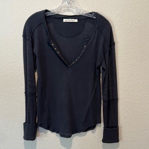 Free People, long sleeve blue Henley.